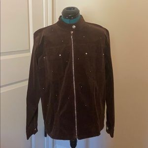Quacker Factory Sparkle and Shine Zip Front Jacket